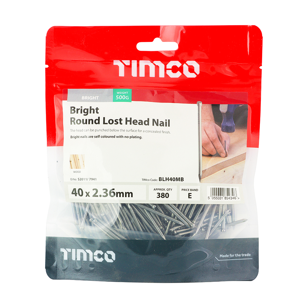 Round Lost Head Nail - Bright