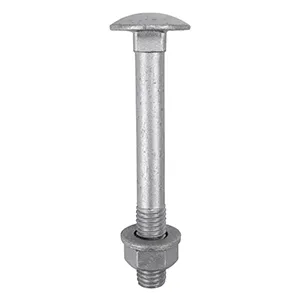 Carriage Bolt Washer & Nut - Exterior Silver