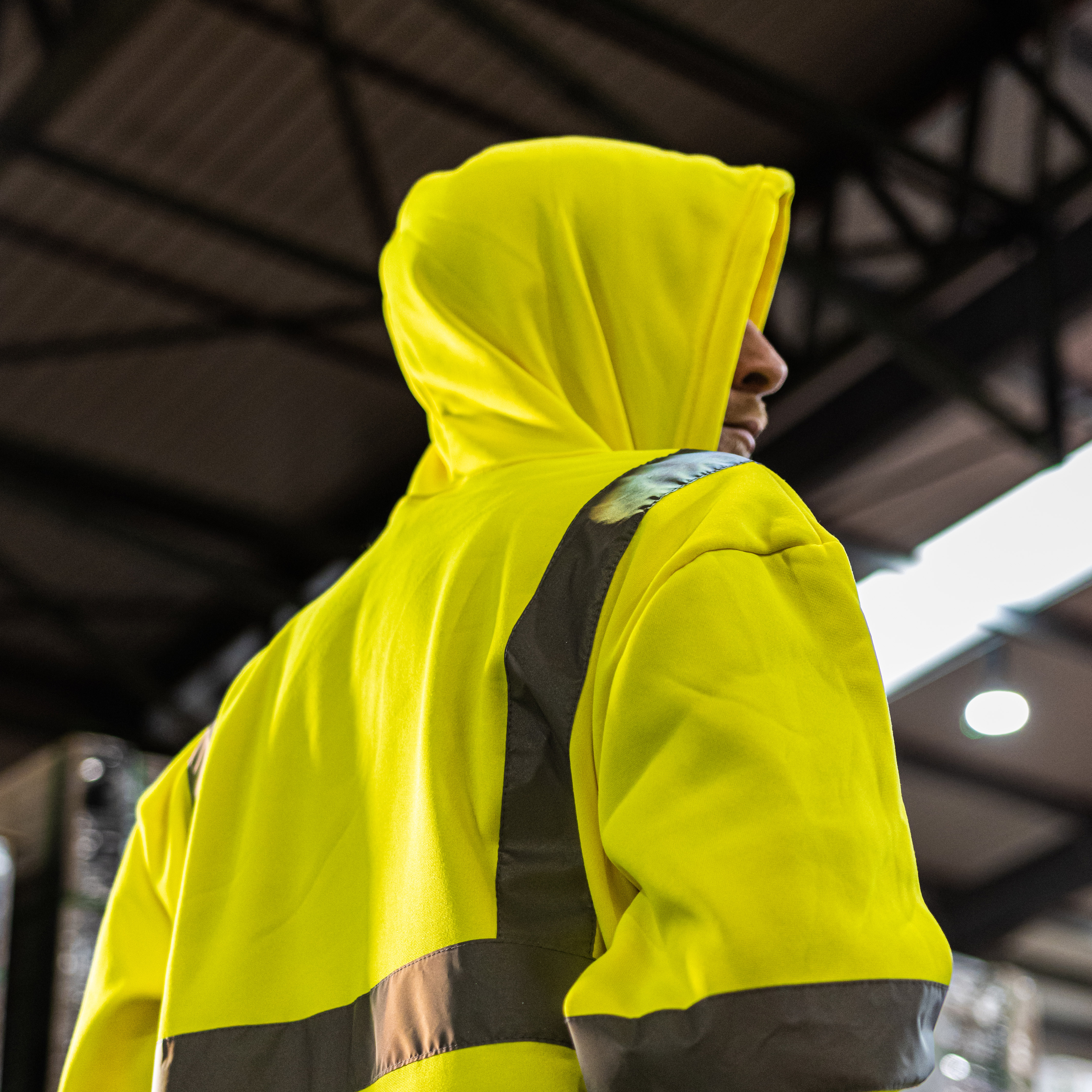 Hi-Visibility Sweatshirt with Hood - Yellow XXXX Large - Image 5