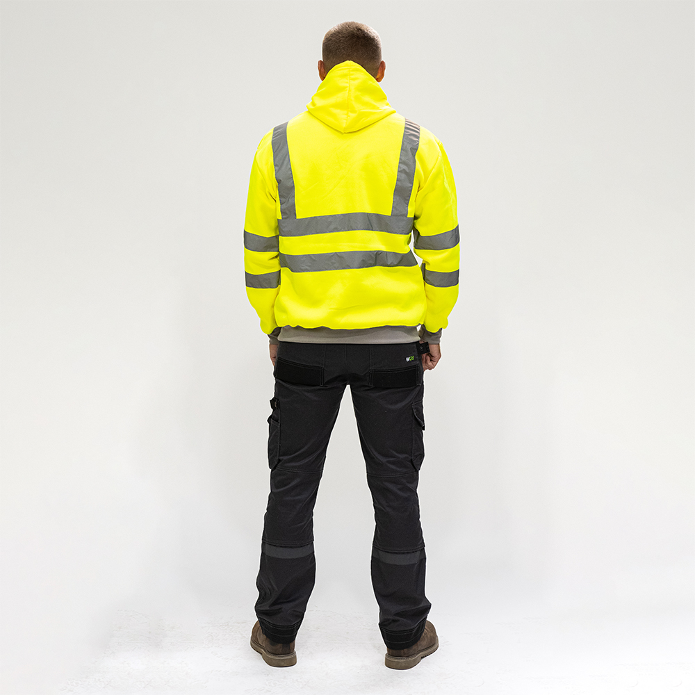 Hi-Visibility Sweatshirt with Hood - Yellow Medium - Image 3