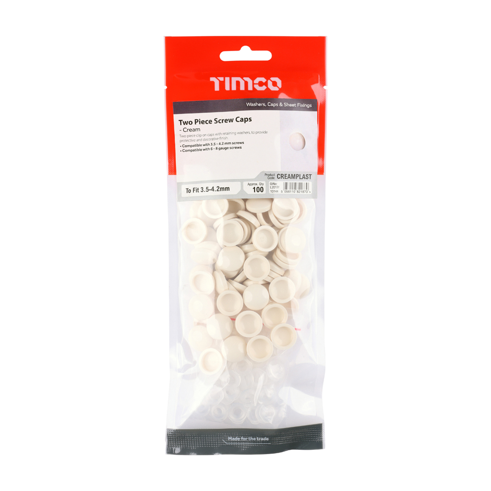 Two Piece Screw Caps - Cream - Image 2