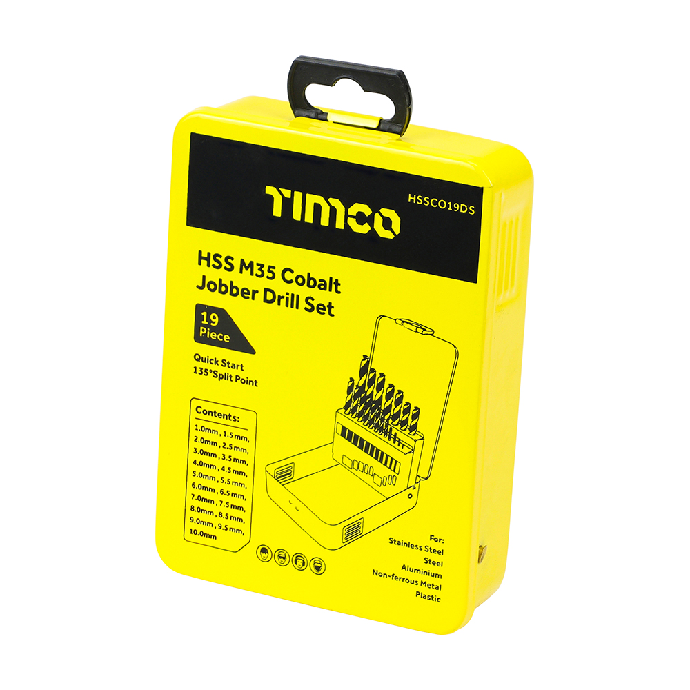 HSS-CO Bit Set 1-10mm Cobalt 19pcs - Image 2