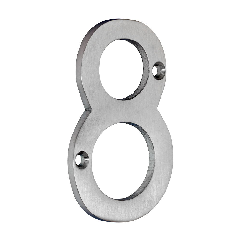 Door Numeral 8 - Satin Chrome 75mm