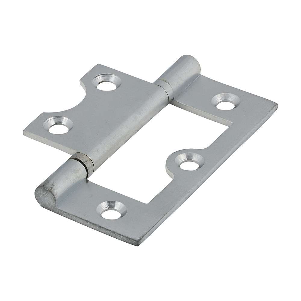 Plain Bearing Flush Hinge - Solid Brass - Satin Chrome - Image 2