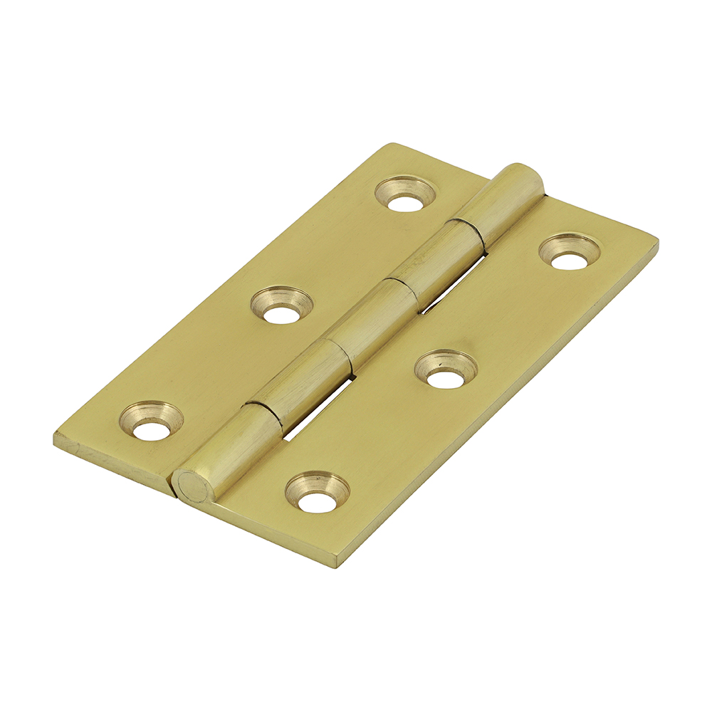 Solid Drawn Hinge - Solid Brass - Polished Brass 64 x 35