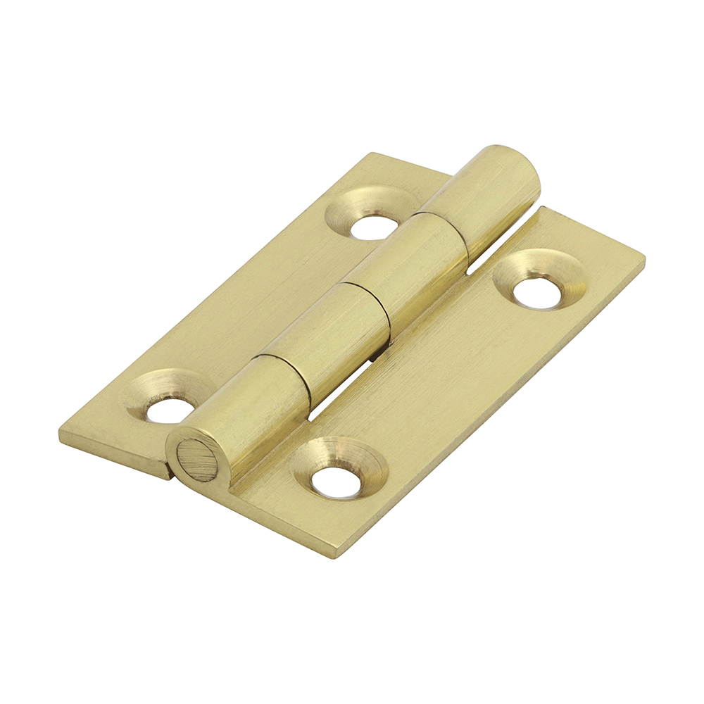 Solid Drawn Hinge - Solid Brass - Polished Brass 38 x 22